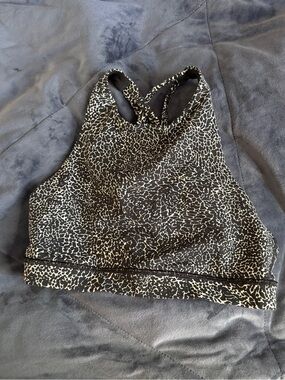 lululemon athletica Black and Cream High-Neck Sports Bra